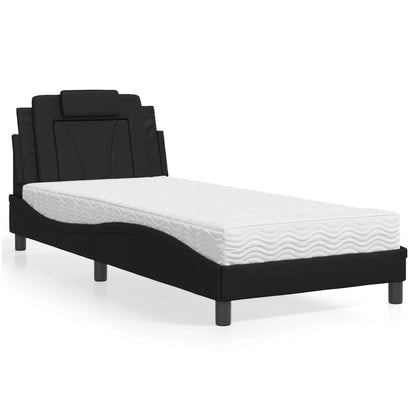 Letto Viana con Materasso Nero 80x200 cm in Similpelle - homemem39