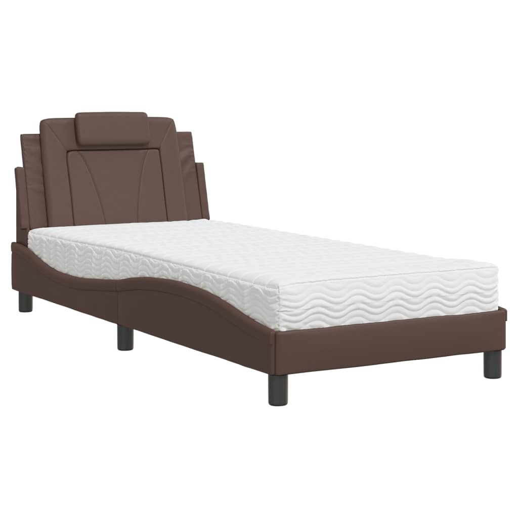 Letto Viana con Materasso Marrone 80x200 cm in Similpelle | homemem39