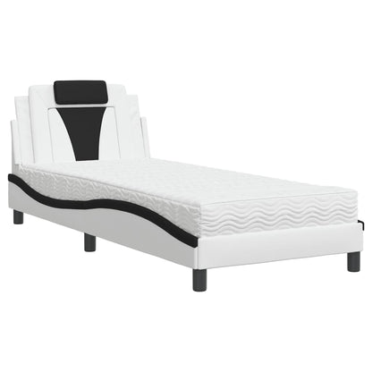 Letto Viana con Materasso Nero e Bianco 80x200 cm in Similpelle - homemem39