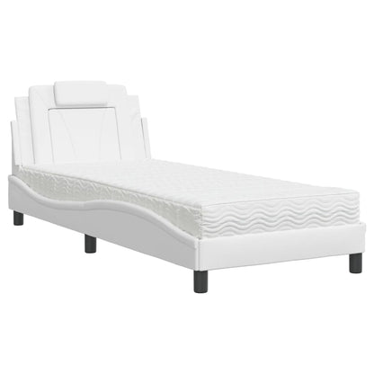 Letto Viana con Materasso Bianco 90x190 cm in Similpelle | homemem39