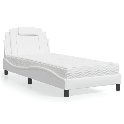 Letto Viana con Materasso Bianco 90x190 cm in Similpelle | homemem39