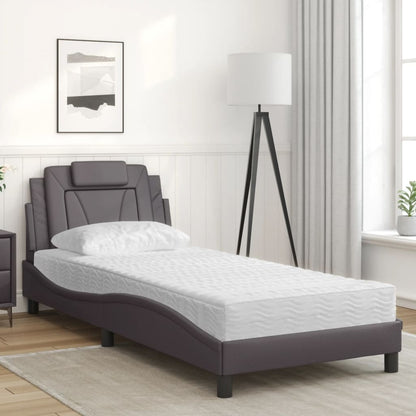Letto Viana con Materasso Grigio 90x190 cm in Similpelle | homemem39