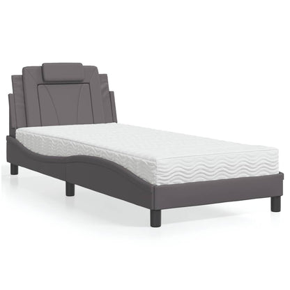Letto Viana con Materasso Grigio 90x190 cm in Similpelle | homemem39