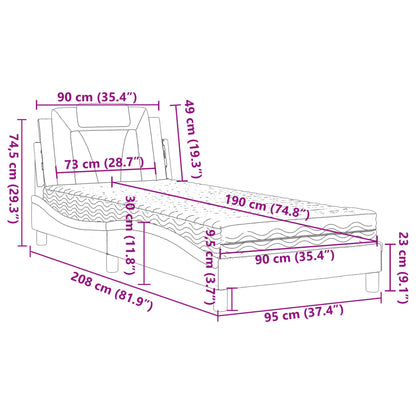 Letto Viana con Materasso Cappuccino 90x190 cm Similpelle