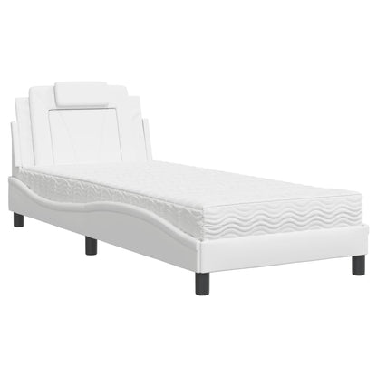 Letto Viana con Materasso Bianco 90x200 cm in Similpelle - homemem39
