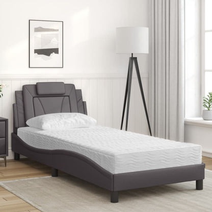 Letto Viana con Materasso Grgio 90x200 cm in Similpelle | homemem39