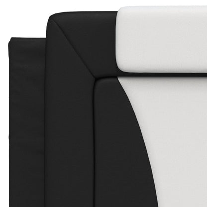 Letto Viana con Materasso Nero e Bianco 100x200 cm in Similpelle