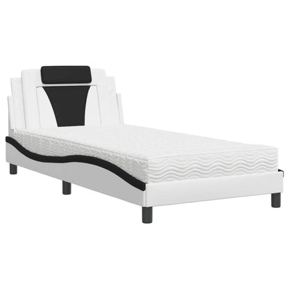 Letto Viana con Materasso Bianco e Nero 100x200 cm in Similpelle | homemem39