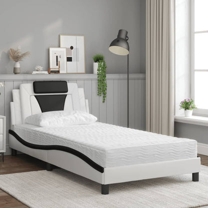 Letto Viana con Materasso Bianco e Nero 100x200 cm in Similpelle | homemem39
