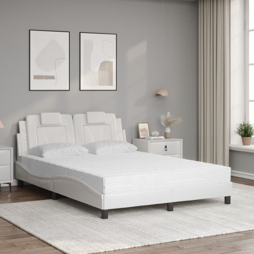 Letto Viana con Materasso Bianco 120x200 cm in Similpelle