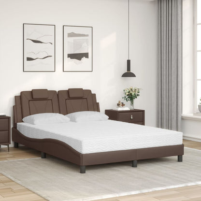 Letto Viana con Materasso Marrone 120x200cm in Similpelle