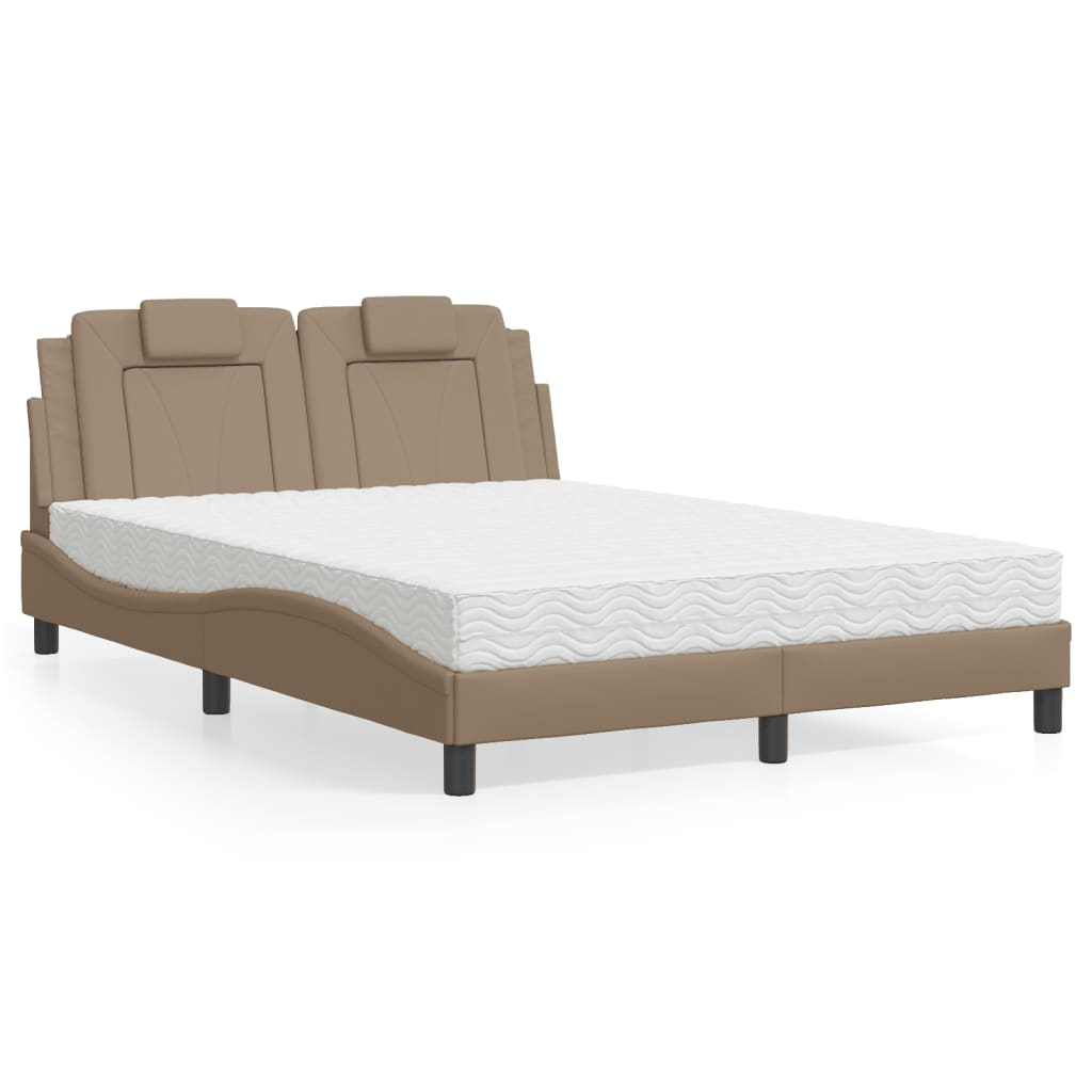 Letto Viana con Materasso Cappuccino 120x200cm Similpelle