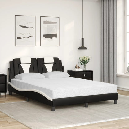 Letto Viana con Materasso Nero e Bianco 120x200 cm in Similpelle