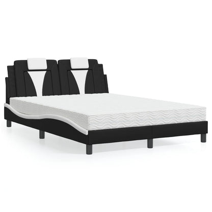 Letto Viana con Materasso Nero e Bianco 120x200 cm in Similpelle
