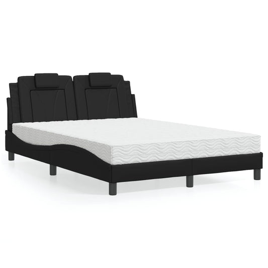 Letto Viana con Materasso Nero 140x190 cm in Similpelle | homemem39
