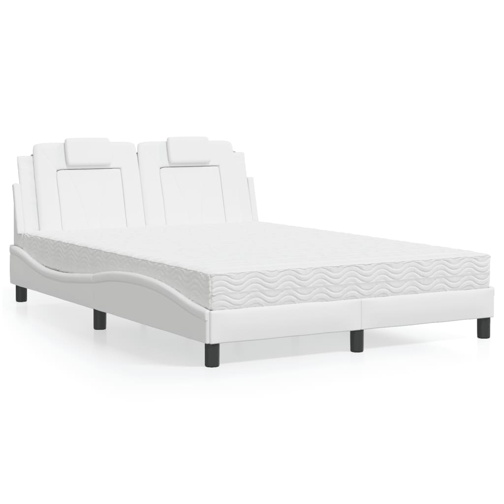 Letto Viana con Materasso Bianco 140x190 cm in Similpelle - homemem39