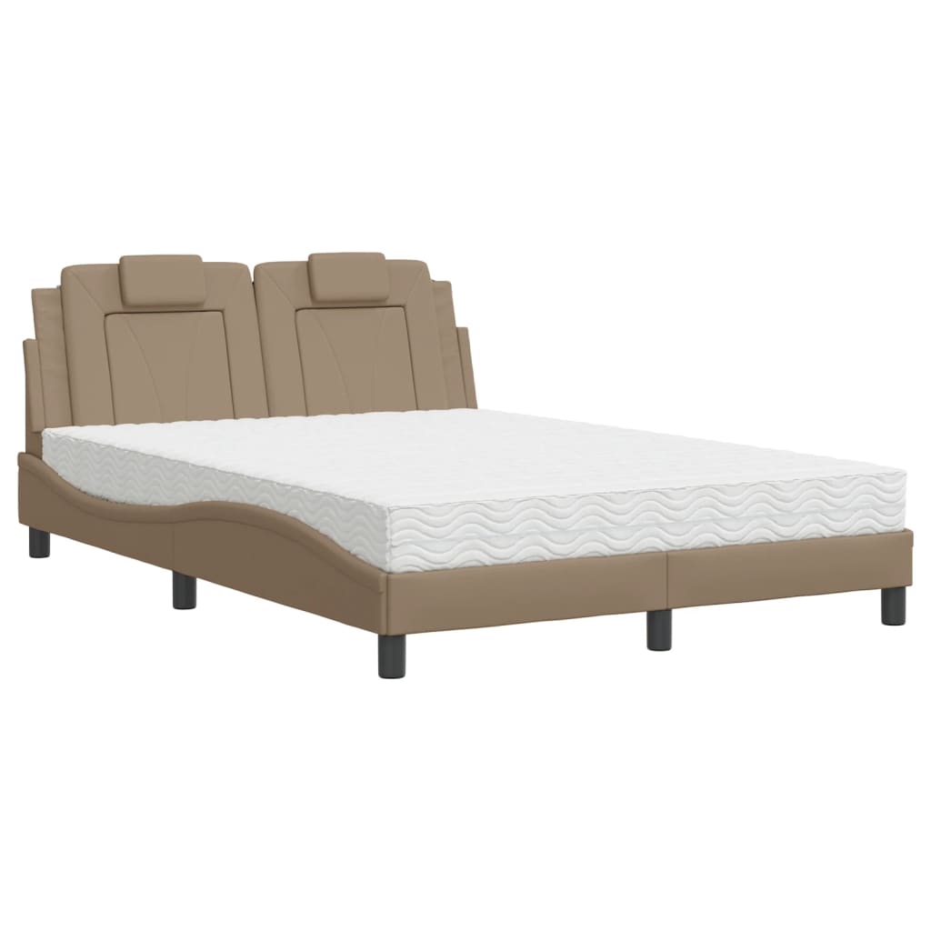 Letto Viana con Materasso Cappuccino 140x190cm Similpelle - homemem39