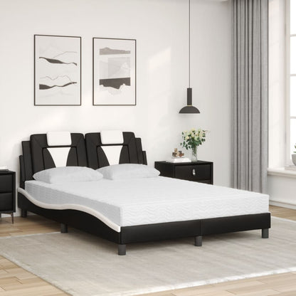Letto Viana con Materasso Nero e Bianco 140x190 cm in Similpelle - homemem39