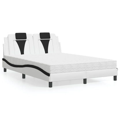 Letto Viana con Materasso Bianco e Nero 140x190 cm in Similpelle - homemem39