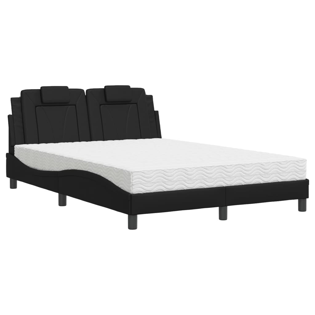 Letto Viana con Materasso Nero 140x200 cm in Similpelle - homemem39