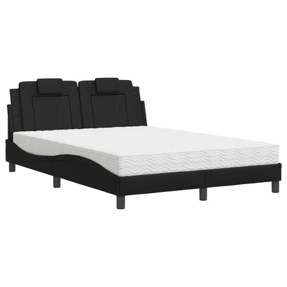 Letto Viana con Materasso Nero 140x200 cm in Similpelle - homemem39