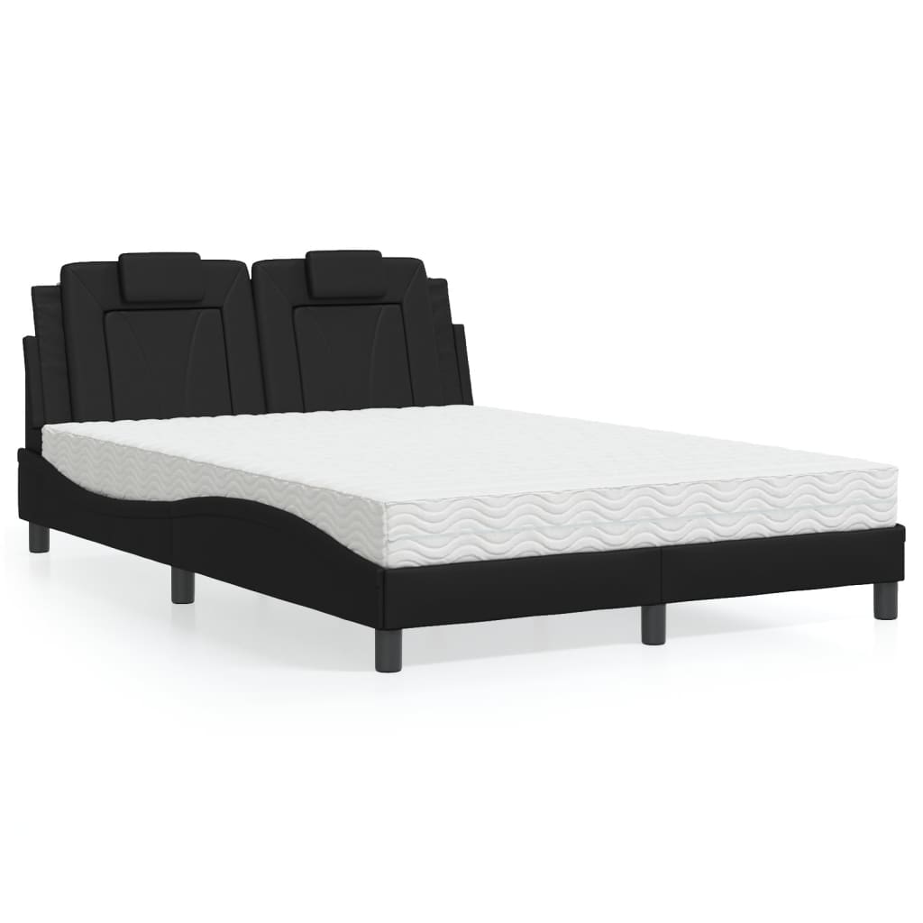 Letto Viana con Materasso Nero 140x200 cm in Similpelle - homemem39