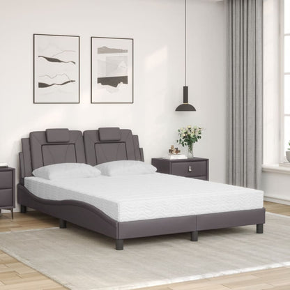Letto Viana con Materasso Grigio 140x200 cm in Similpelle - homemem39