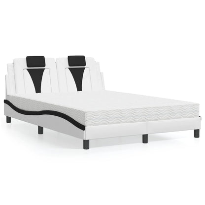 Letto Viana con Materasso Bianco e Nero 140x200 cm in Similpelle - homemem39