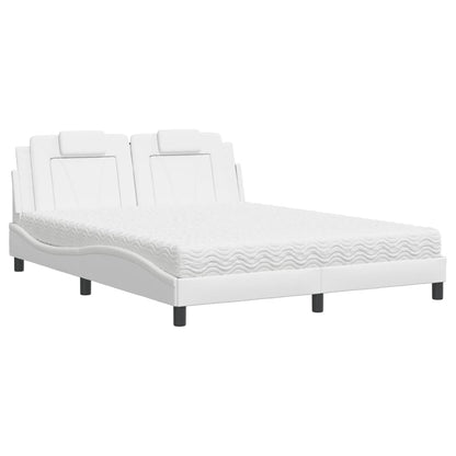 Letto Viana con Materasso Bianco 160x200 cm in Similpelle - homemem39