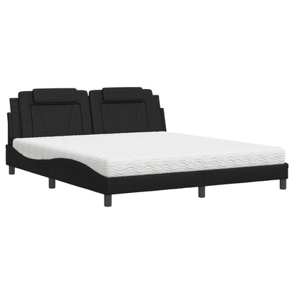 Letto Viana con Materasso Nero 180x200 cm in Similpelle - homemem39