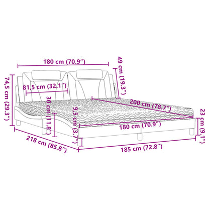 Letto Viana con Materasso Marrone 180x200cm in Similpelle | homemem39