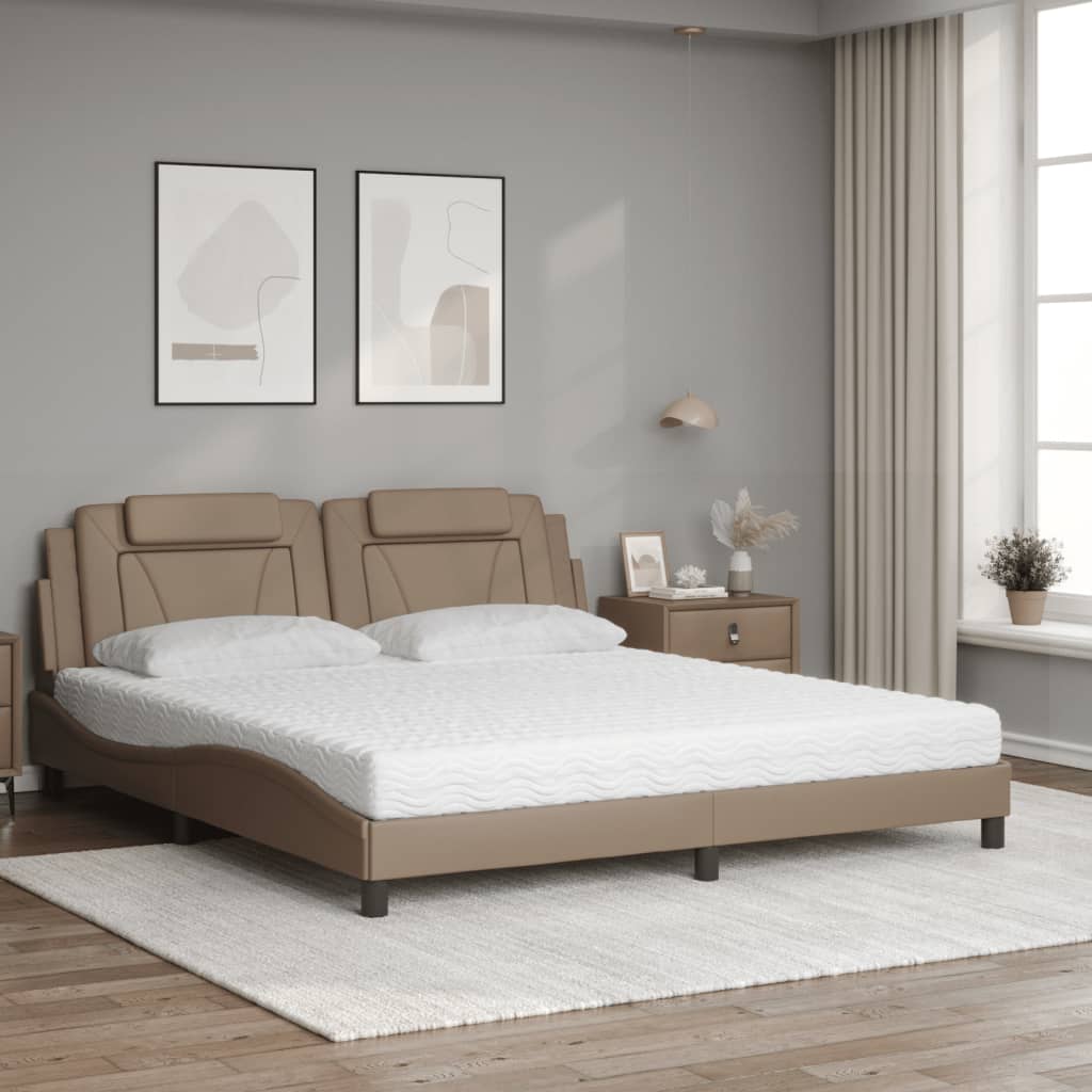 Letto Viana con Materasso Cappuccino 180x200cm Similpelle | homemem39