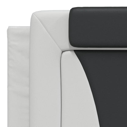 Letto Viana con Materasso Bianco e Nero 180x200cm Similpelle - homemem39