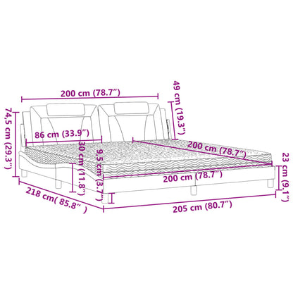 Letto Viana con Materasso Nero 200x200 cm in Similpelle