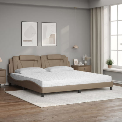 Letto Viana con Materasso Cappuccino 200x200cm Similpelle - homemem39