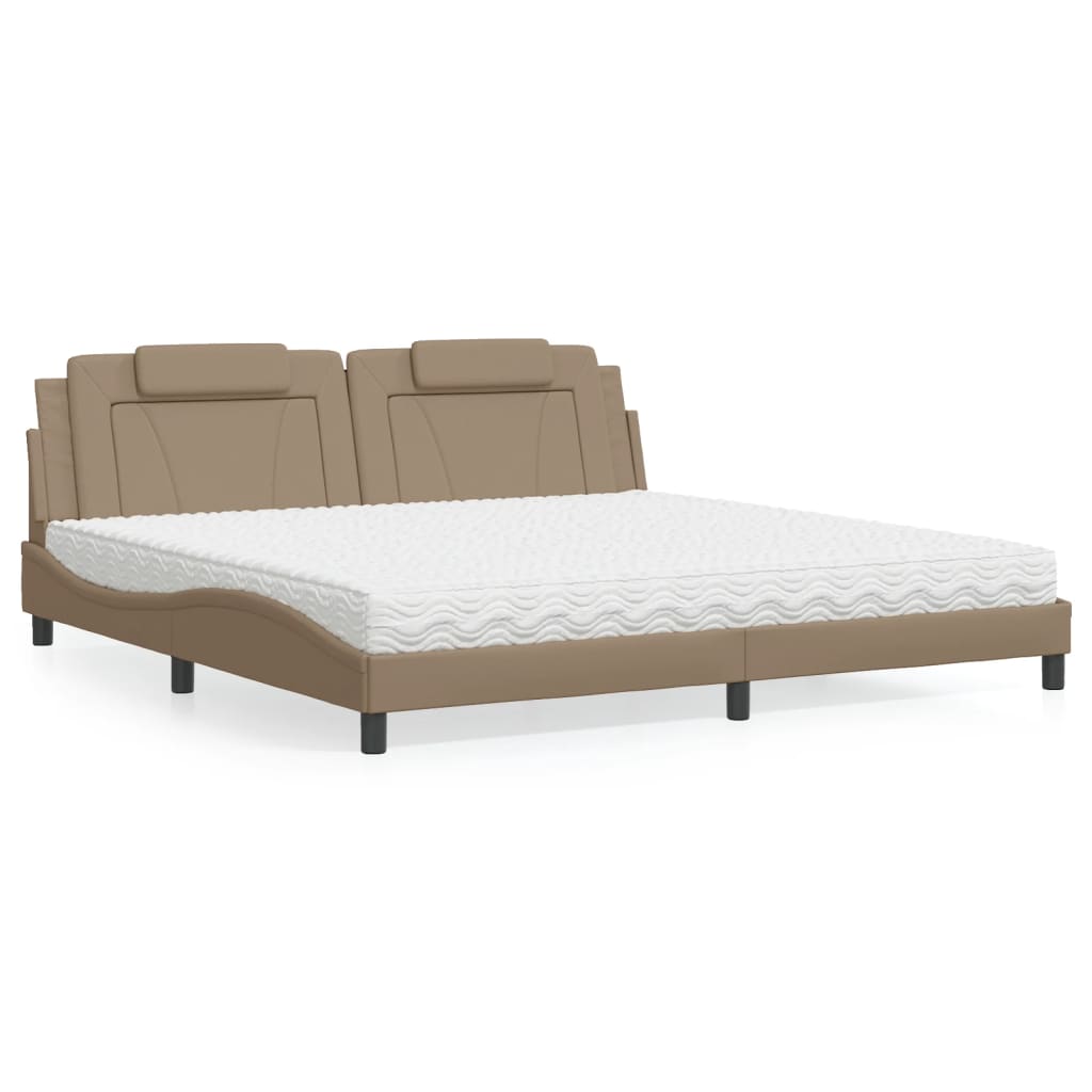 Letto Viana con Materasso Cappuccino 200x200cm Similpelle - homemem39