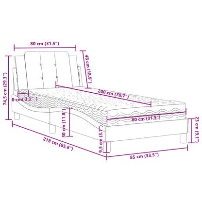 Giroletto senza Materasso Zadar Nero e Bianco 80x200 cm in Similpelle