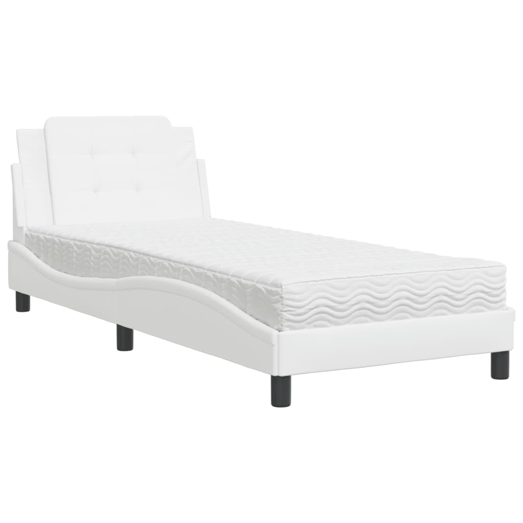 Giroletto senza Materasso Zadar Bianco 90x190 cm in Similpelle