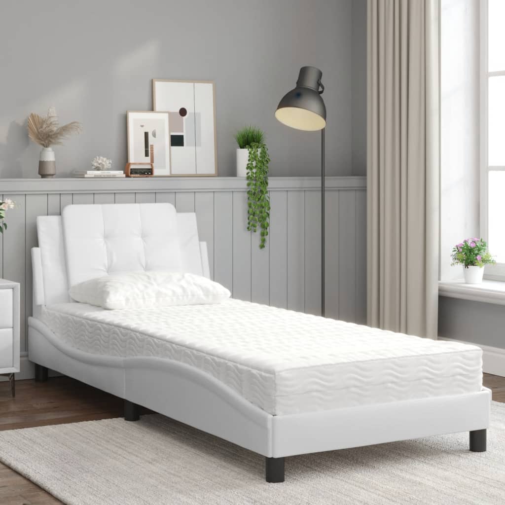 Giroletto senza Materasso Zadar Bianco 90x190 cm in Similpelle