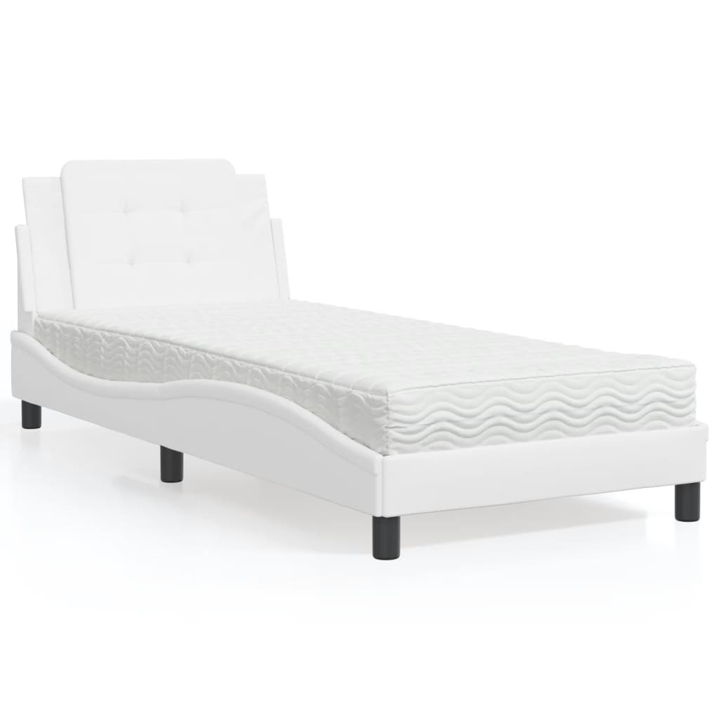Giroletto senza Materasso Zadar Bianco 90x190 cm in Similpelle