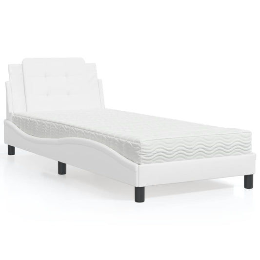 Giroletto senza Materasso Zadar Bianco 90x190 cm in Similpelle