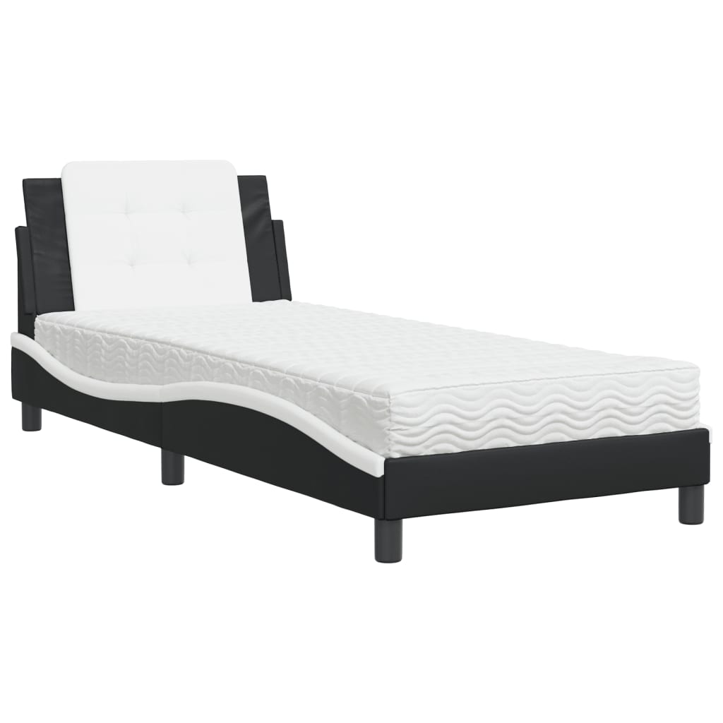 Giroletto senza Materasso Zadar Nero e Bianco 90x190 cm in Similpelle | homemem39