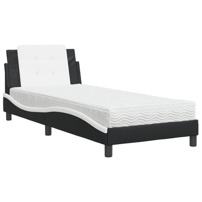 Giroletto senza Materasso Zadar Nero e Bianco 90x190 cm in Similpelle | homemem39