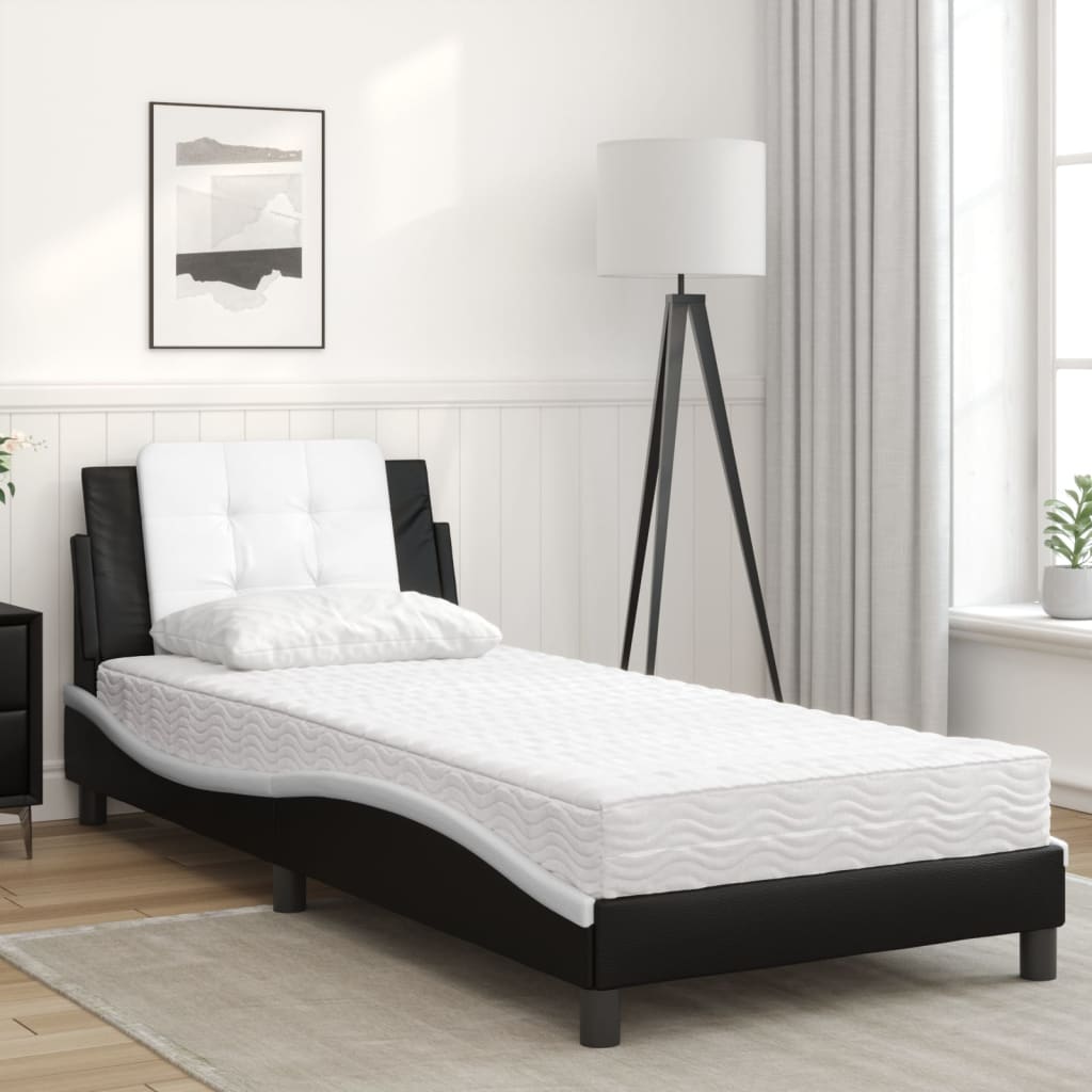 Giroletto senza Materasso Zadar Nero e Bianco 90x190 cm in Similpelle | homemem39