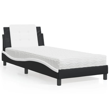 Giroletto senza Materasso Zadar Nero e Bianco 90x190 cm in Similpelle | homemem39