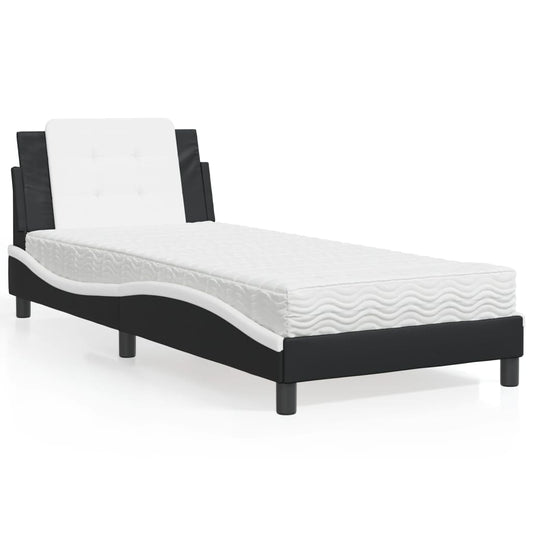 Giroletto senza Materasso Zadar Nero e Bianco 90x190 cm in Similpelle | homemem39