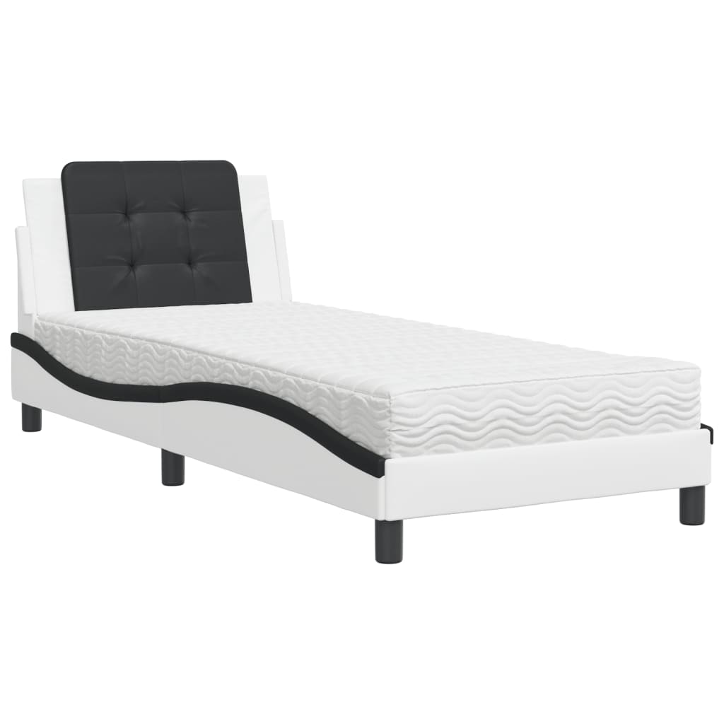Giroletto senza Materasso Zadar Bianco e Nero 90x190 cm in Similpelle | homemem39