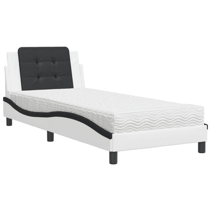 Giroletto senza Materasso Zadar Bianco e Nero 90x190 cm in Similpelle | homemem39