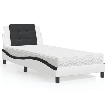 Giroletto senza Materasso Zadar Bianco e Nero 90x190 cm in Similpelle | homemem39