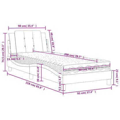 Giroletto senza Materasso Zadar Grgio 90x200 cm in Similpelle | homemem39